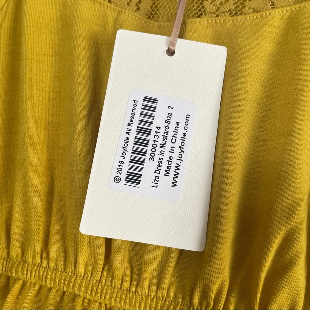 NWT Joyfolie Liza Dress Size 2 in Mustard Yellow Fall Autumn Lace‎